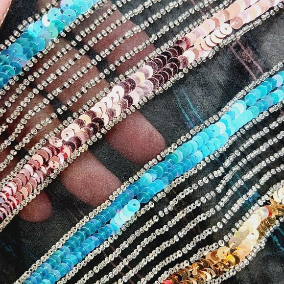 Blouse Top Size ? Glam Luxe Y2K Revival Alt Girl Maximal Ornate Mob Wife Shiny - Picture 3 of 11